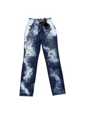 DSQUARED 2 Jeans (NWT) High Waist Glam Head Tie Dye Designer Skinny Denim Size 0